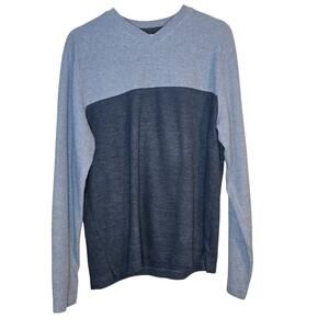 Faded Glory Men's Large (42-44) Two-Tone Black/Grey Long Sleeve Shirt [0210]